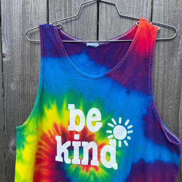 Tie Dyed "Be Kind" Tank Top - Picture 2 of 3